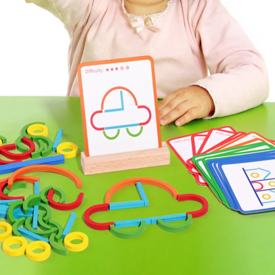 Sticks & Rings – Smal och kreativ – Formpussel i trä