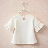 Girls Trumpet Sleeve Top – Elegans & komfort – Spetsärmar