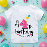 Birthday Graphic Tee – Söt & luftig – Födelsedags-T-shirt för barn