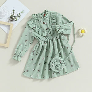 Mini Fashion™ - Hipp för hösten - Barnklänning med blommor