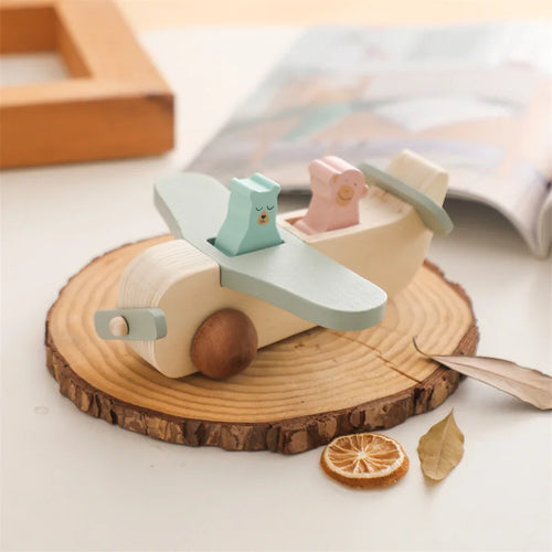 Woods™ - Främjar kreativitet och motorik - Montessori-flygplansleksak i trä