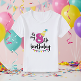 Birthday Graphic Tee – Söt & luftig – Födelsedags-T-shirt för barn