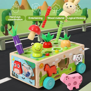 Woods™ - Formskoj i en vagn - Pussel med djur och grönsaker