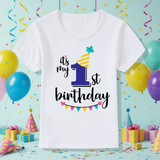 Birthday Graphic Tee – Söt & luftig – Födelsedags-T-shirt för barn