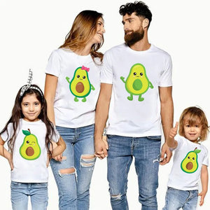 Mini Fashion™ - Matcha med familjen - Avocado T-shirt Vit