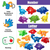 Matching Dino's – Roligt och lärorikt - Dino-spel med alfabet och siffror