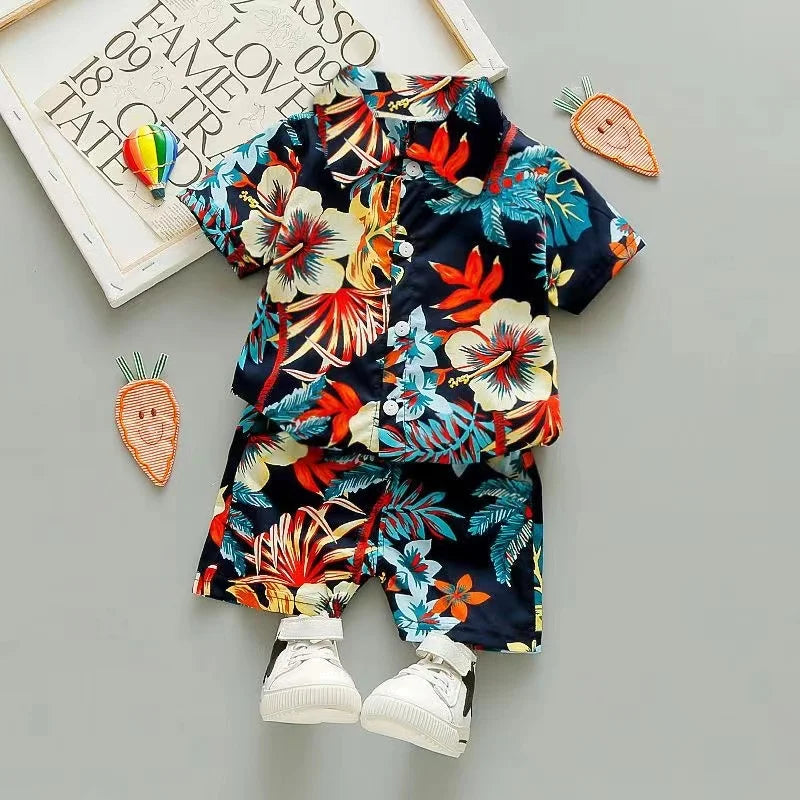 Mini Fashion™ - Fräsch och glad - Blommigt set för pojkar