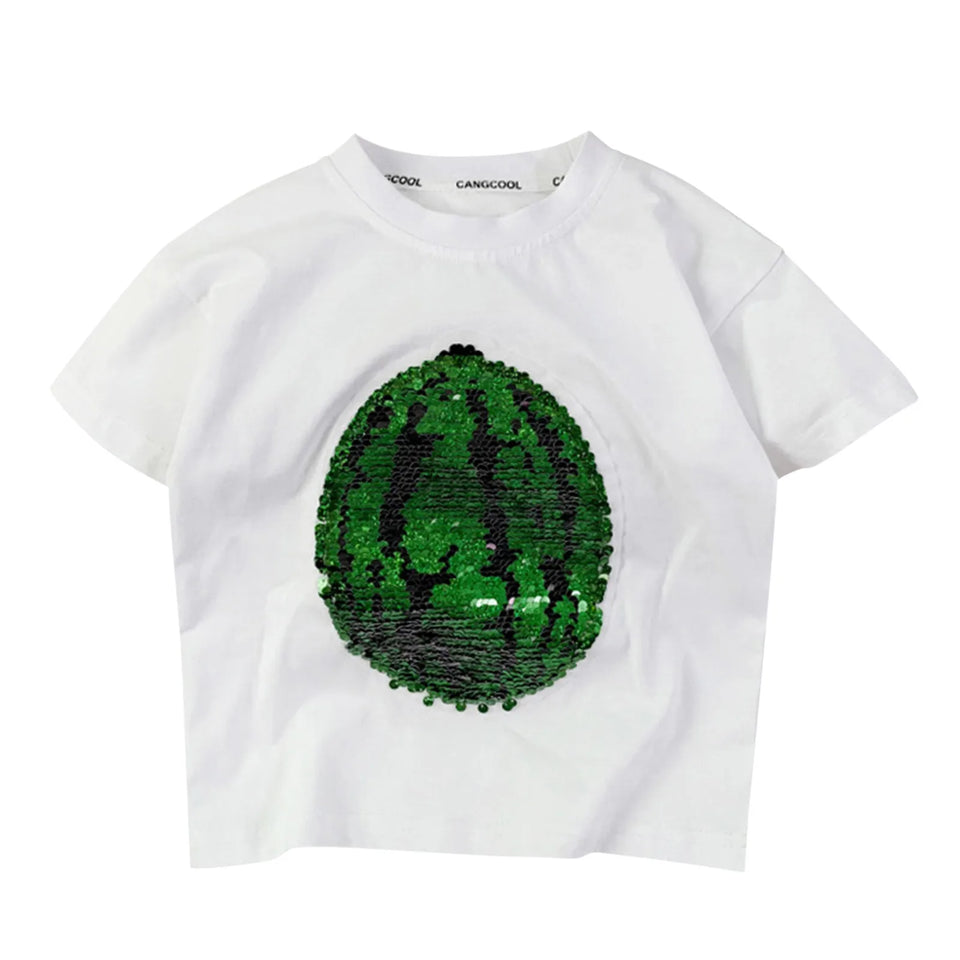 Mini Fashion™ - Glittra & förvandla- T-shirt med vattenmelon