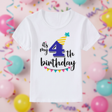 Birthday Graphic Tee – Söt & luftig – Födelsedags-T-shirt för barn