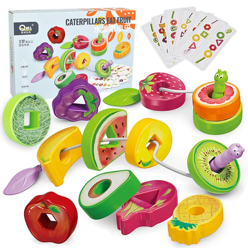 Fruit Lacing Game™ – Finmotorik - Fruktpärlor Leksaker