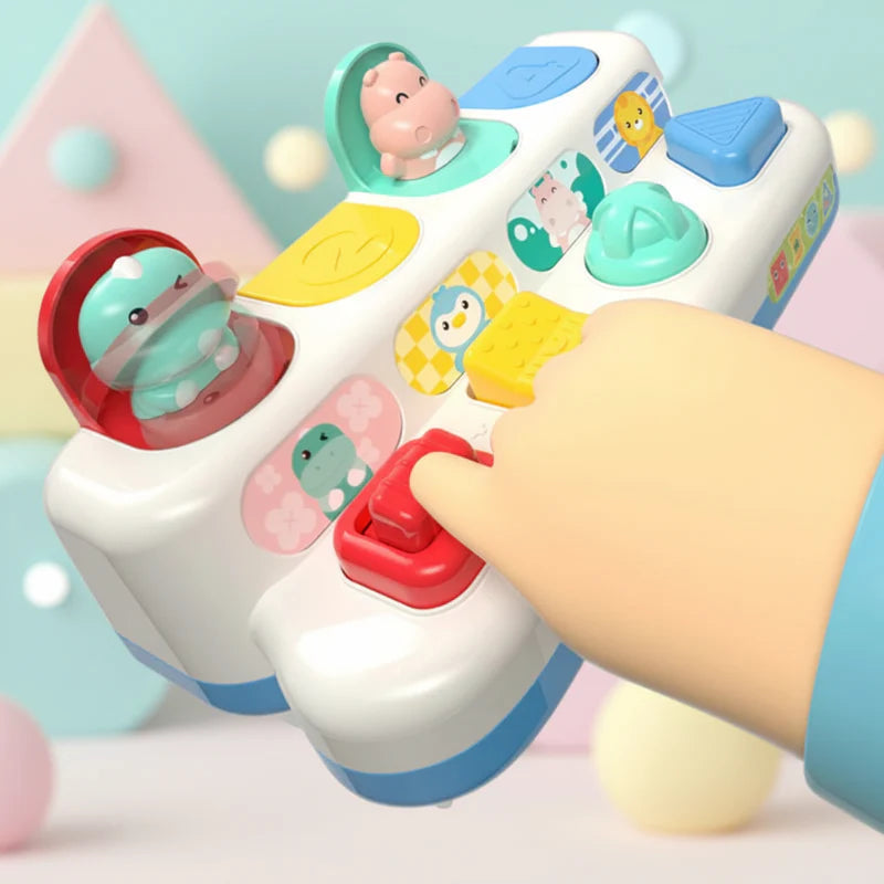 Pop Up Activity Toy – Upptäcka & lära – Sensoriska babyleksaker