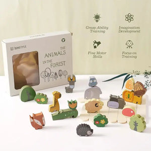 Animal Stackers™ - Smal stapling - Trä Djur Stapelbara leksaker