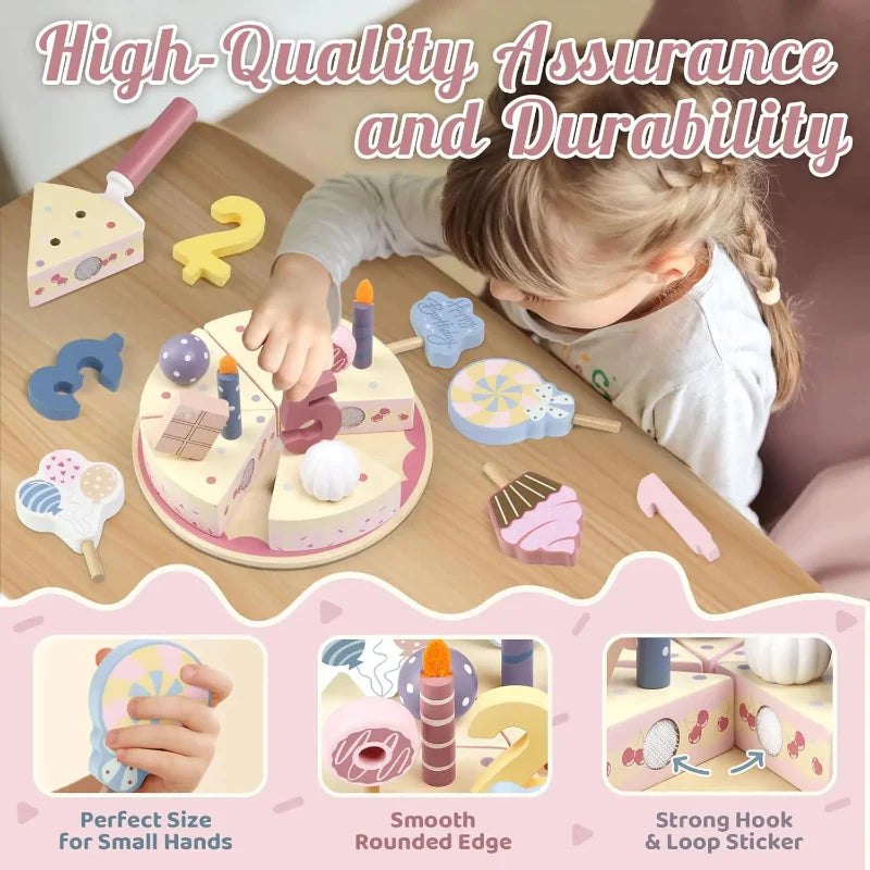 Wooden Cake Cutting Toy – Kreativitet & Rollspel – Trätårt