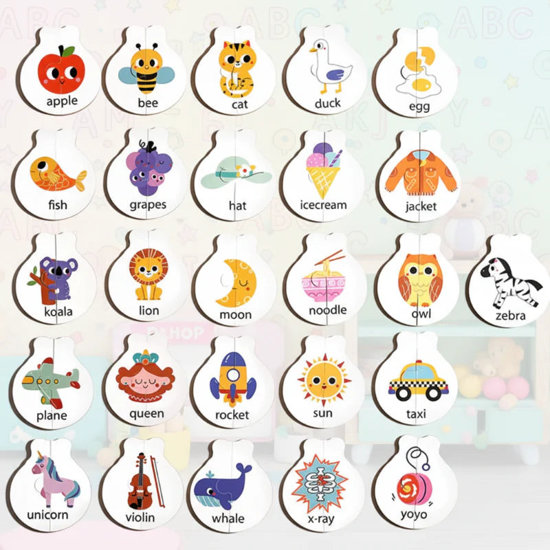 Wooden Letter Matching Game – Lärande & lek – Alfabetpussel