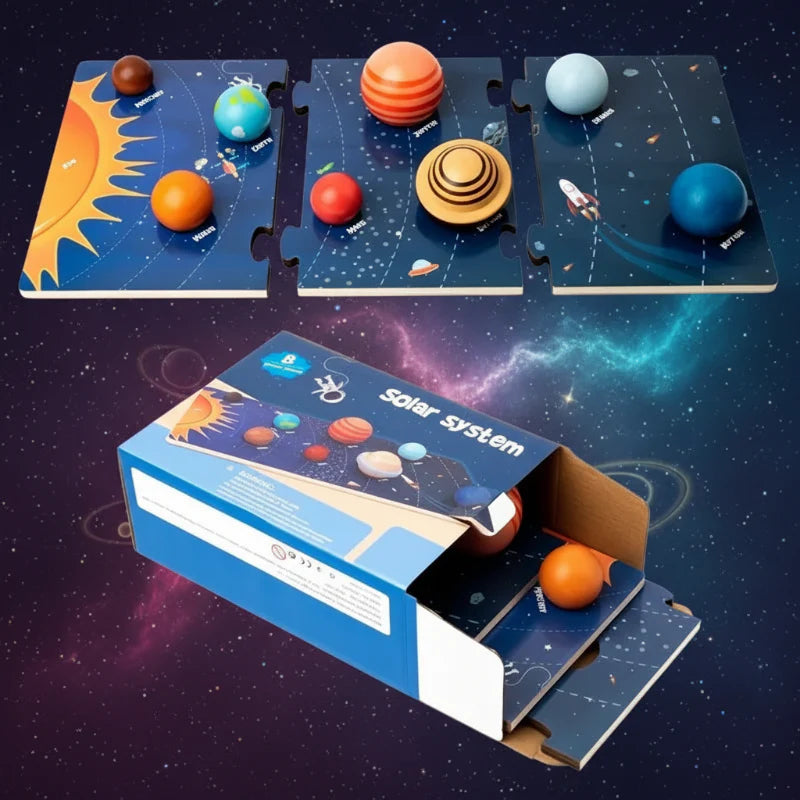 Wooden Solar System – Lärorikt & upptäckande – Planetlekset
