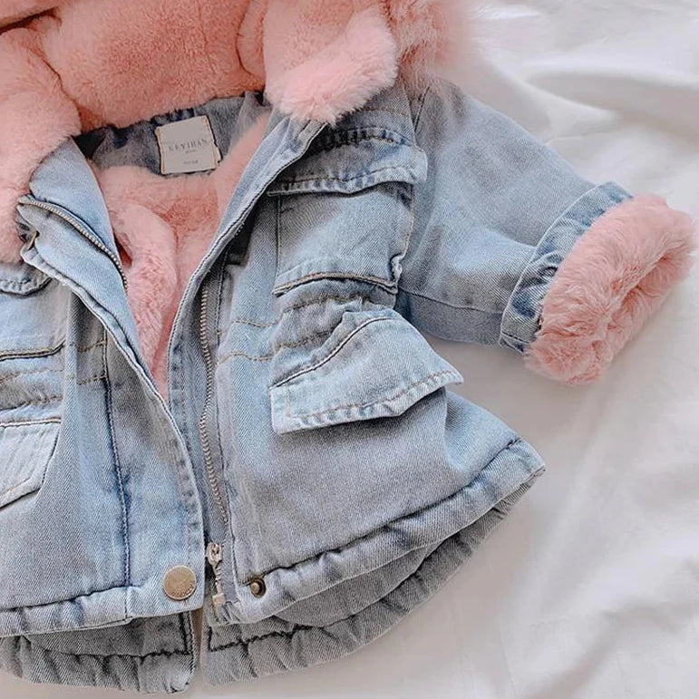 FurDream – Denim Look – Vinterjacka med huva