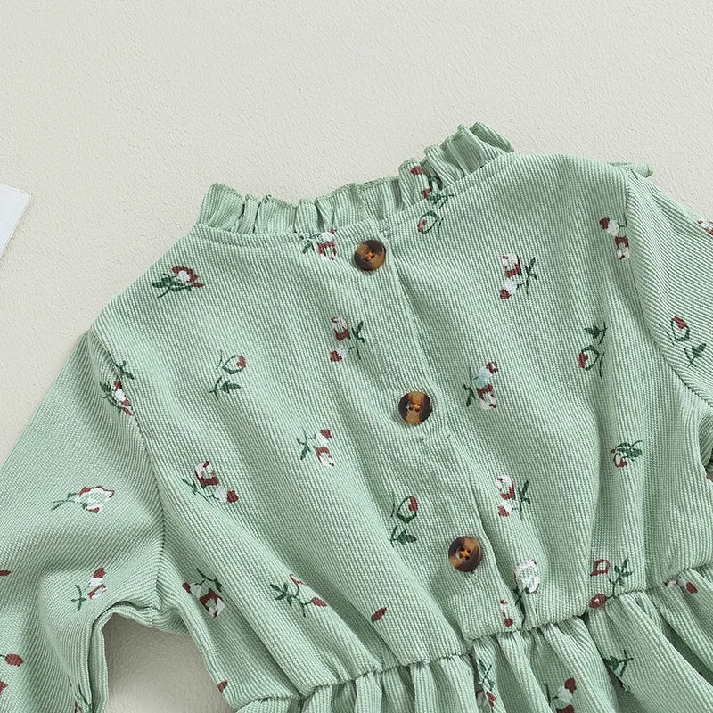 Mini Fashion™ - Hipp för hösten - Barnklänning med blommor