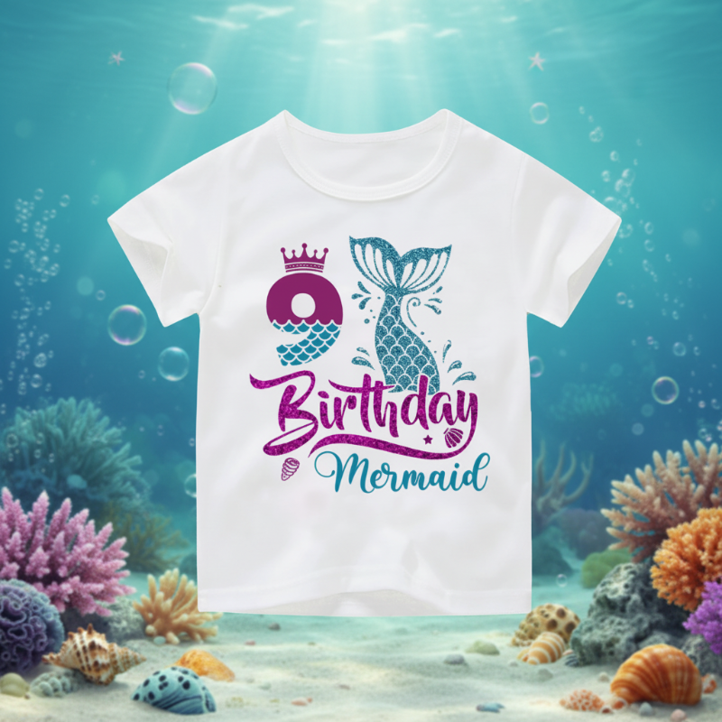 Birthday Graphic Tee – Söt & luftig – Födelsedags-T-shirt för barn