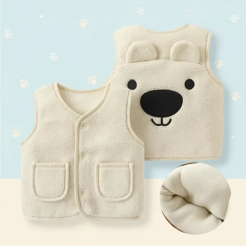 Baby Bear Fleece Vest – Varm och mjuk – Barnväst med björnmotiv