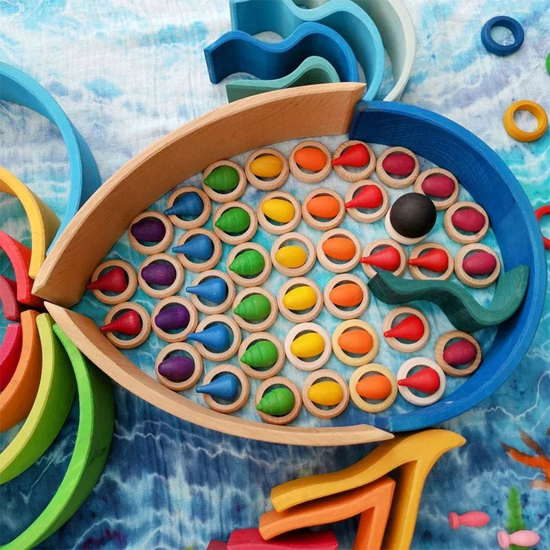 Rainbow Blocks™ – Kreativt kul att färglägga – Färgläggningsspel i trä
