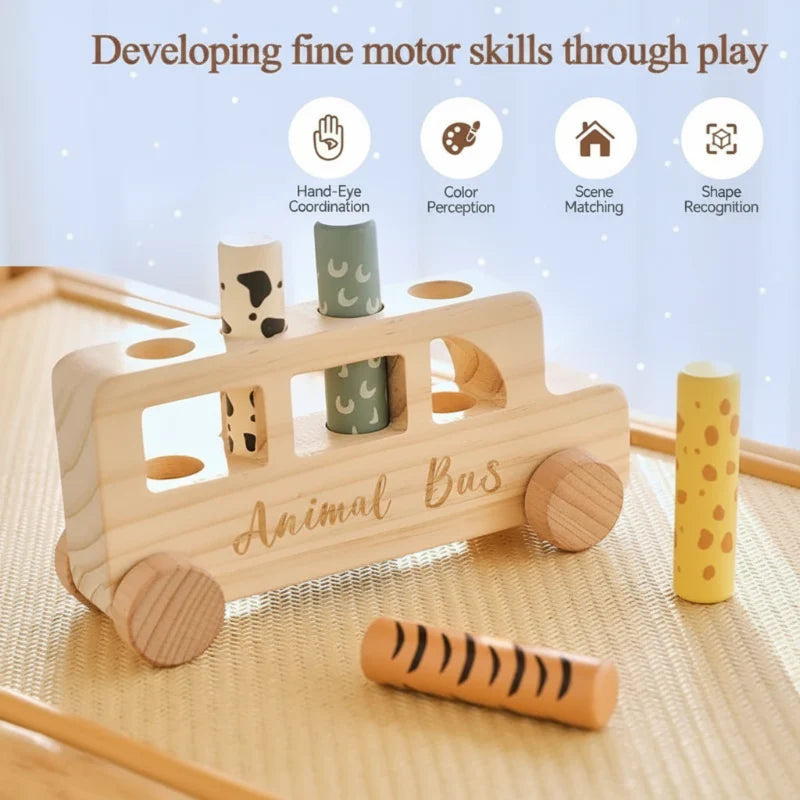 PressBus – Montessori & Lärorikt – Träpressleksak