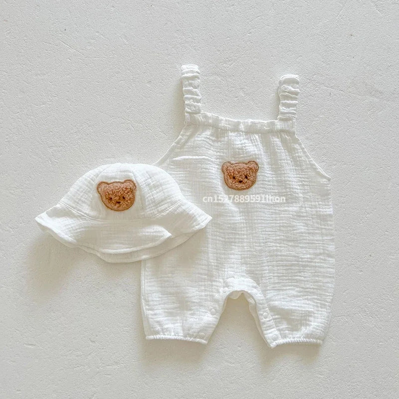 Mini Fashion™ - Häftigt & bekväm - Trädgårdsbyxor för barn med hatt
