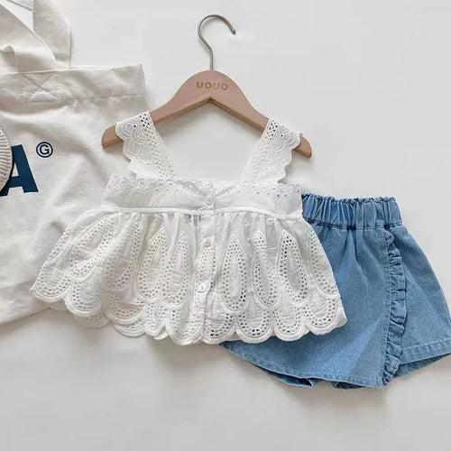 Mini Fashion™ - Söt spetsuppsättning för flickor