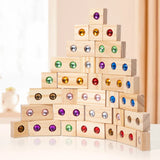 Rainbow Gem Stacking Blocks – Kreativt & lärorikt – Set med stapelklossar i trä