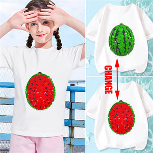Mini Fashion™ - Glittra & förvandla- T-shirt med vattenmelon