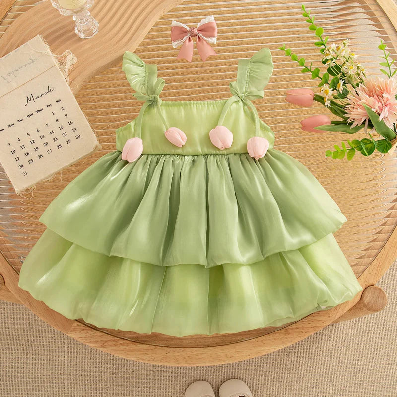 Tulip Mesh Dress – Elegant & bekvämt – Barnklänning