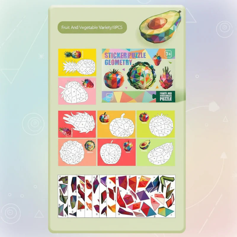 3D Sticker Puzzle – Kreativt & lärorikt – Geometriskt 3D-pussel