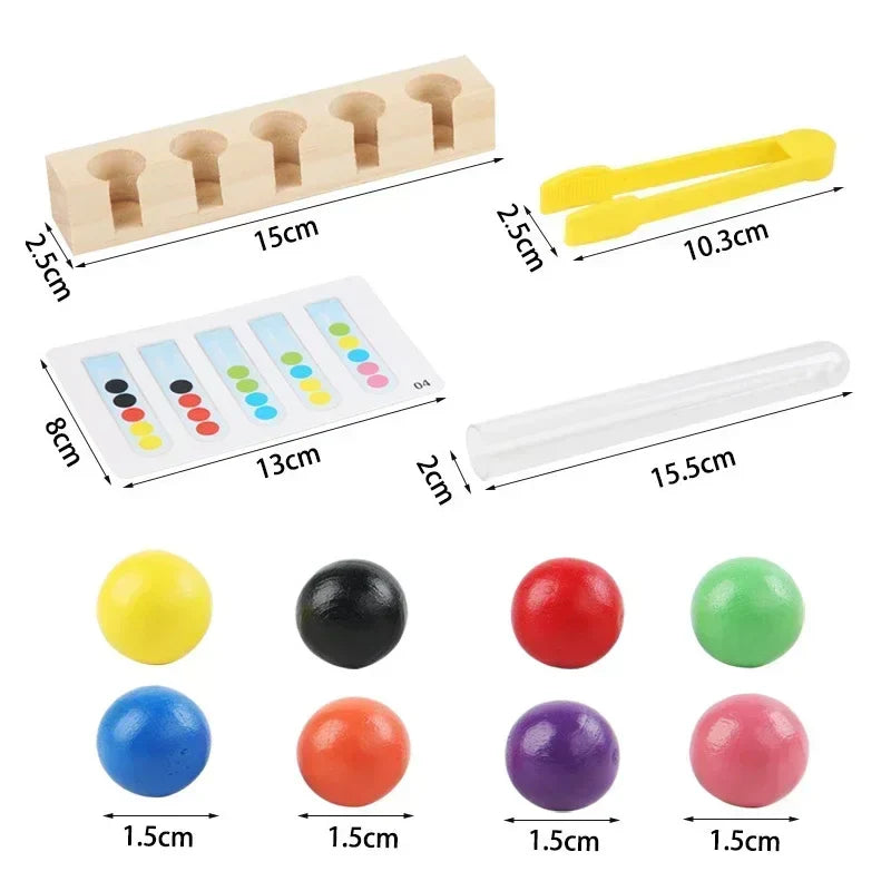 Tube Clip Beads™ - Hjärngympa - Spel för färgläggning och motoriska färdigheter