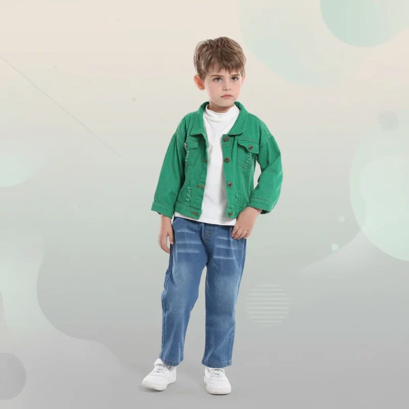 Candy Color-jeansjacka – Lättviktig jeansjacka för barn