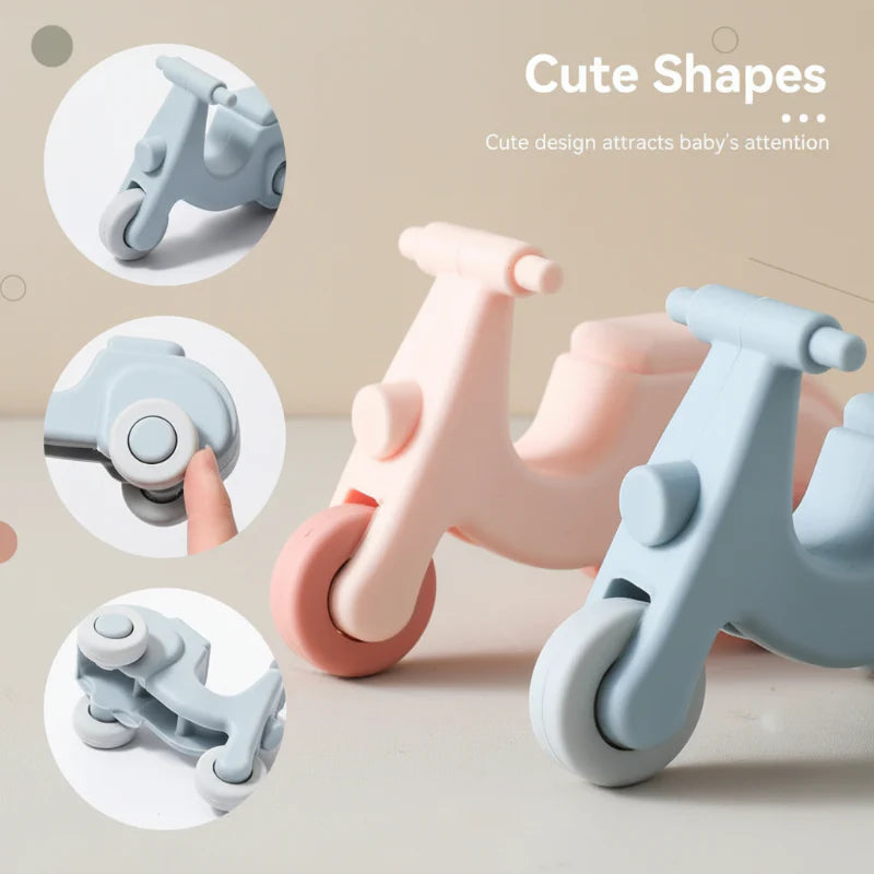 Montessori Silicone Toy Car – Säker & bettvänlig – Bittleksak i silikon i form av ett fordon
