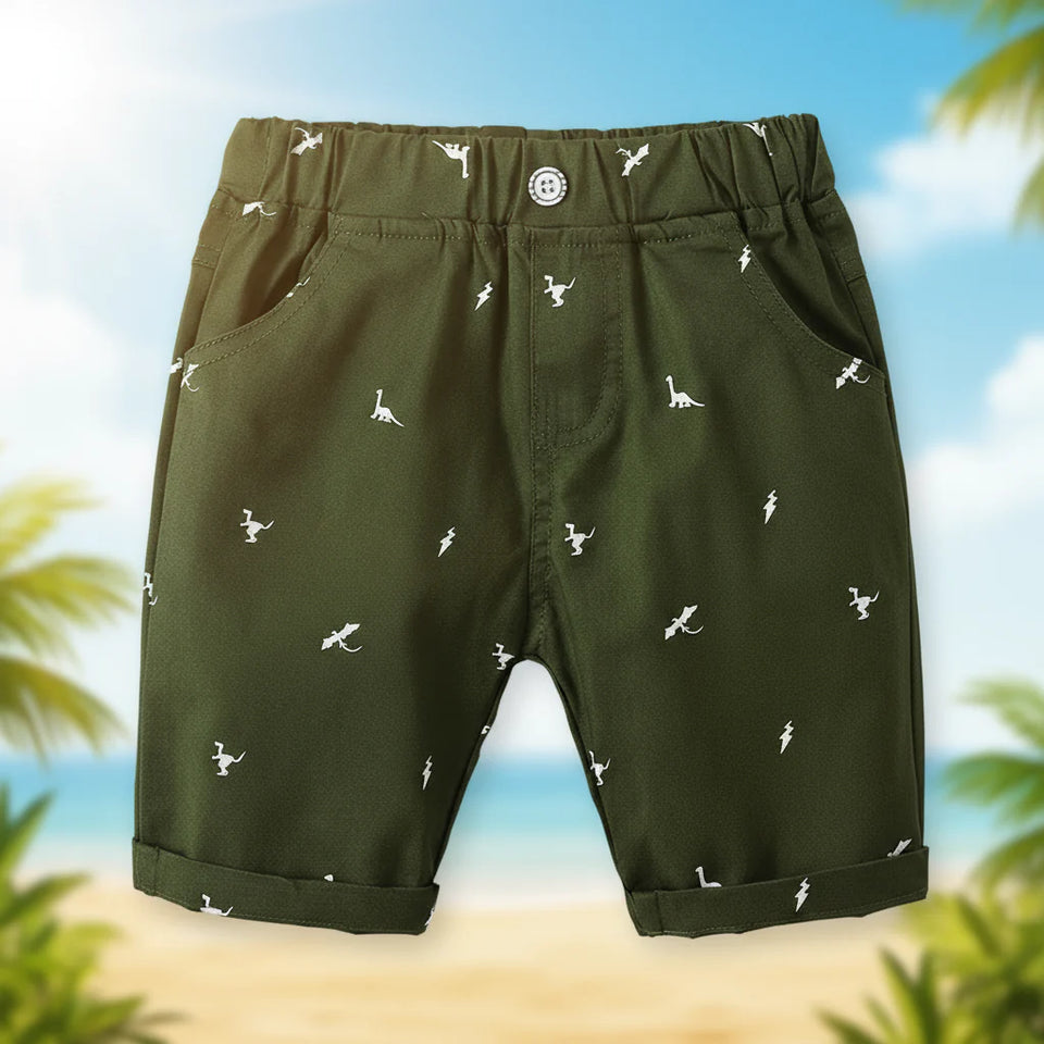 CoolKiddo – Sval och bekväm – Shorts med dinosauriemönster
