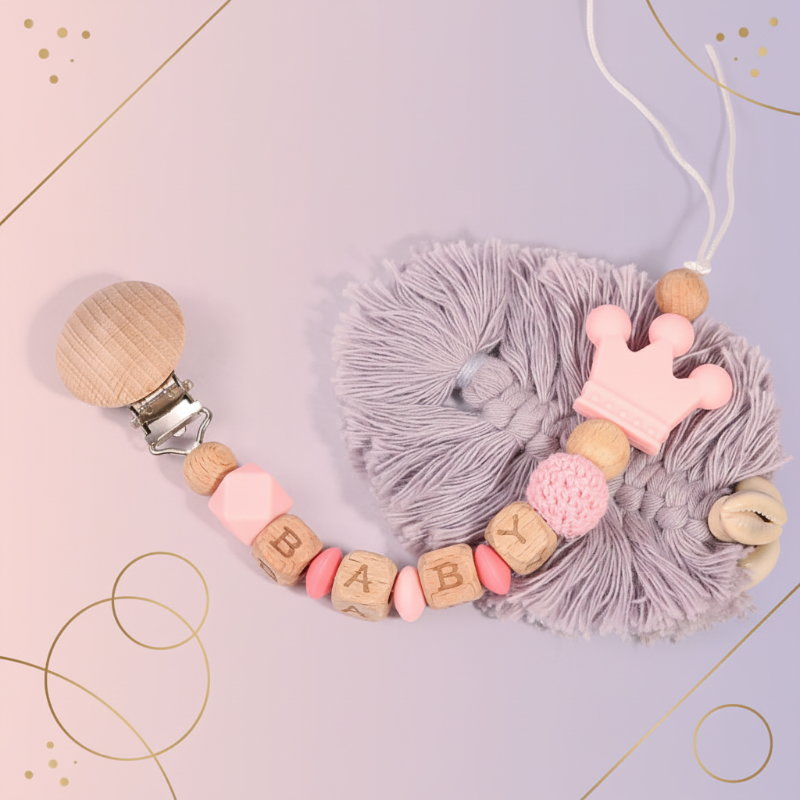 Personalized Pacifier Chain – Säker & stilfull – Personlig nappkedja