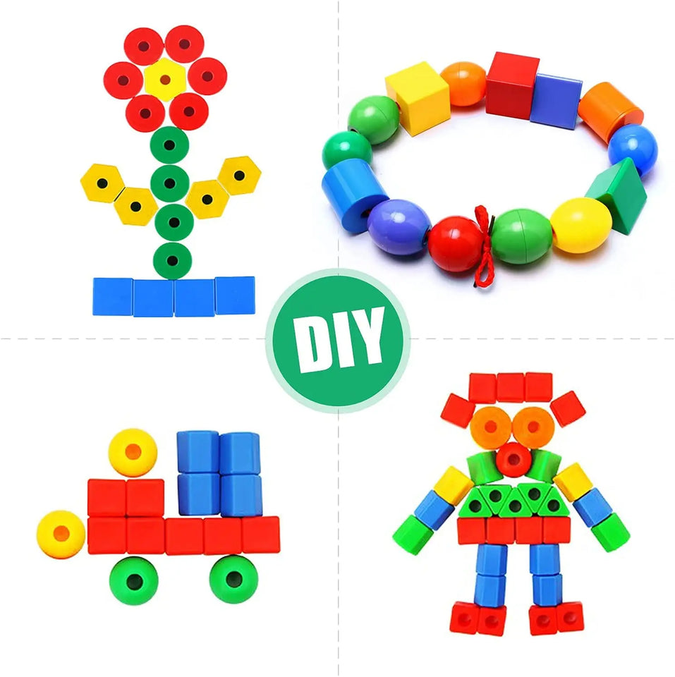 Rainbow Lacing Beads™ – Lekfull trådning - Regnbågspärlor med spets