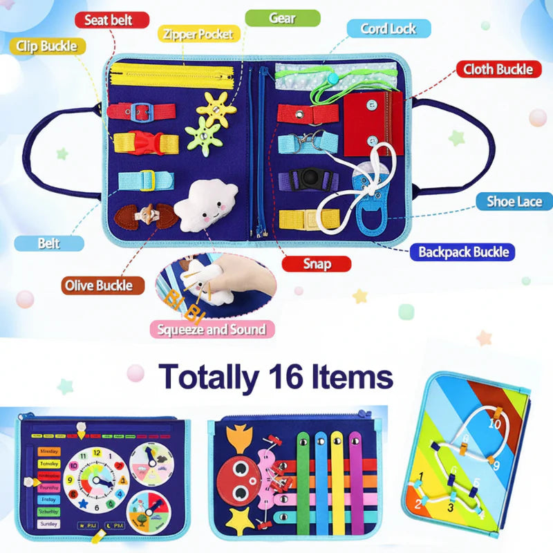 7-in-1 Busy Board – Motorik & inlärning – Aktivitetstavla