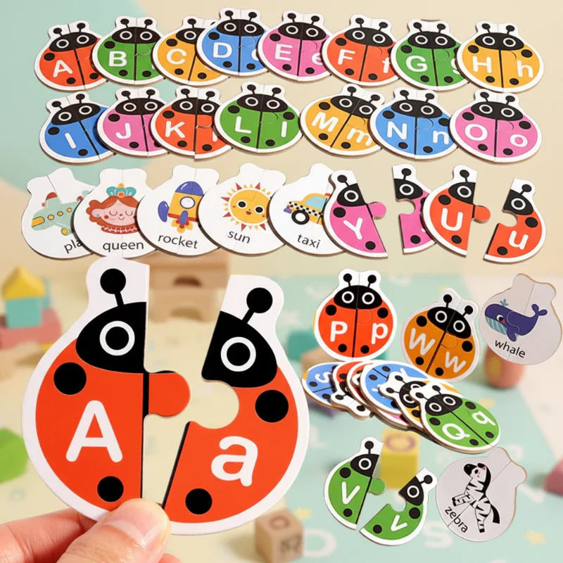 Wooden Letter Matching Game – Lärande & lek – Alfabetpussel