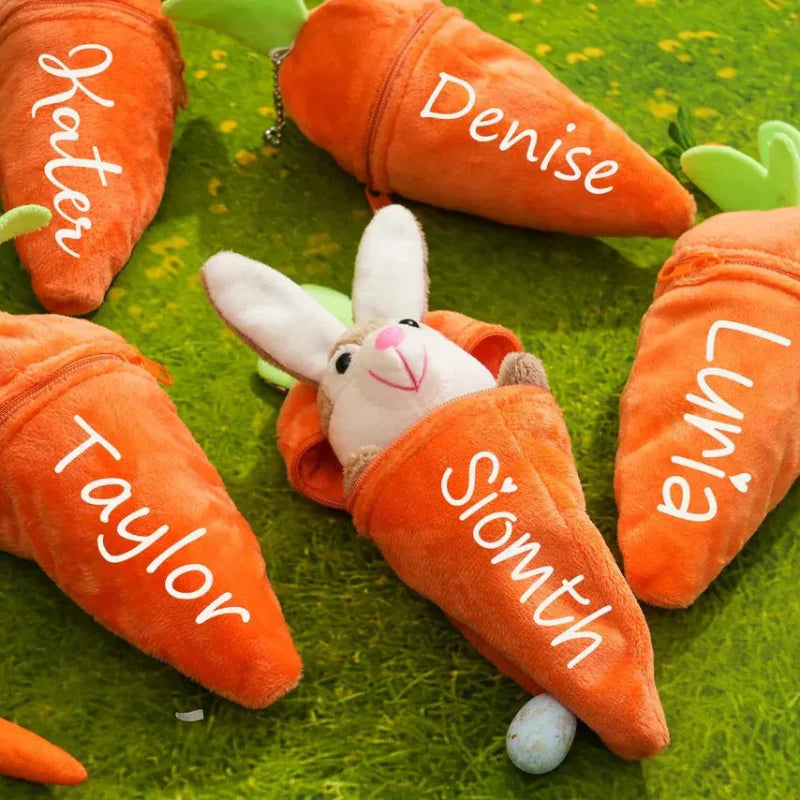 Personalized Bunny – Den perfekta påskpresenten – Mjuk kanin med morot och namn