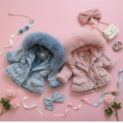 FurDream – Denim Look – Vinterjacka med huva