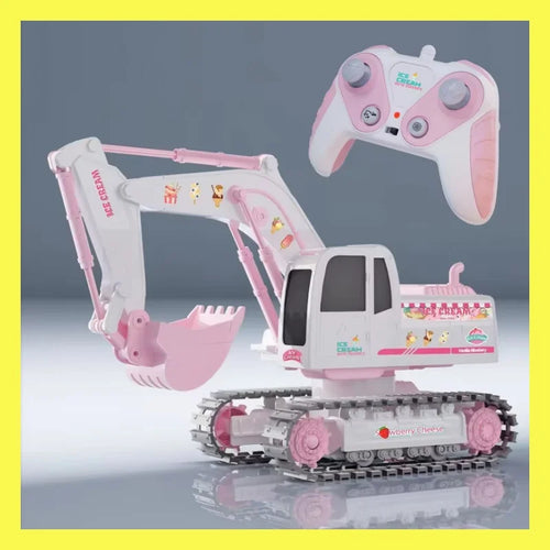 Pink Power Digger™ – Grävparty för flickor - Radiostyrd grävmaskin