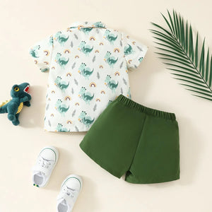 Mini Fashion™ - Dinosaurietryck - Set med sommarkläder