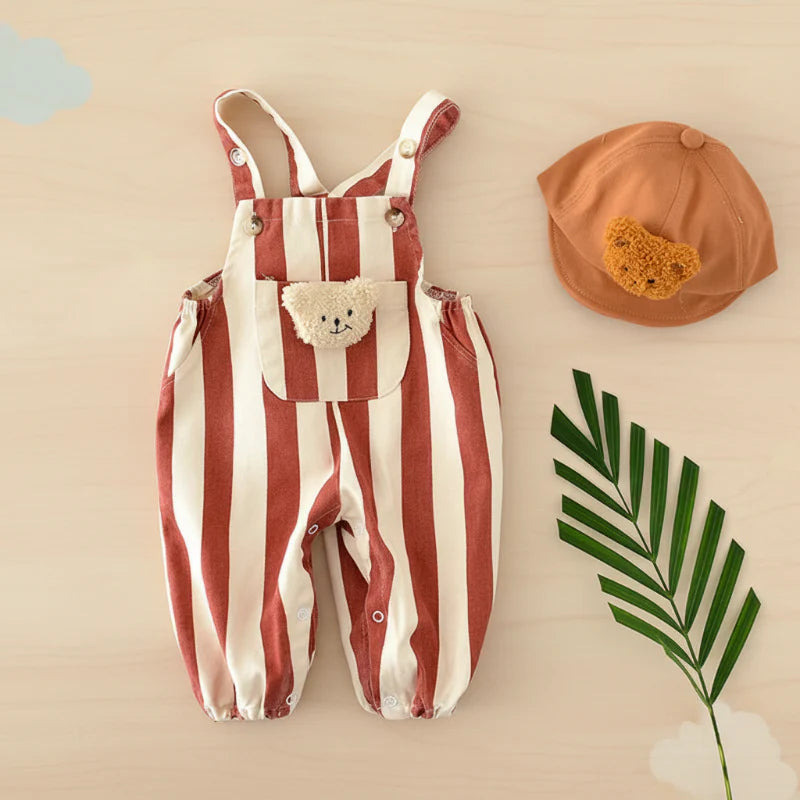 Striped Overall Romper – Mjuk & bekväm – Jumpsuit för barn