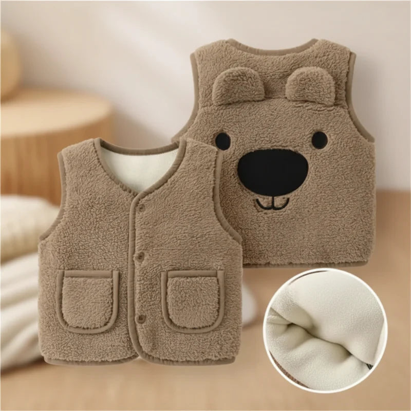 Baby Bear Fleece Vest – Varm och mjuk – Barnväst med björnmotiv