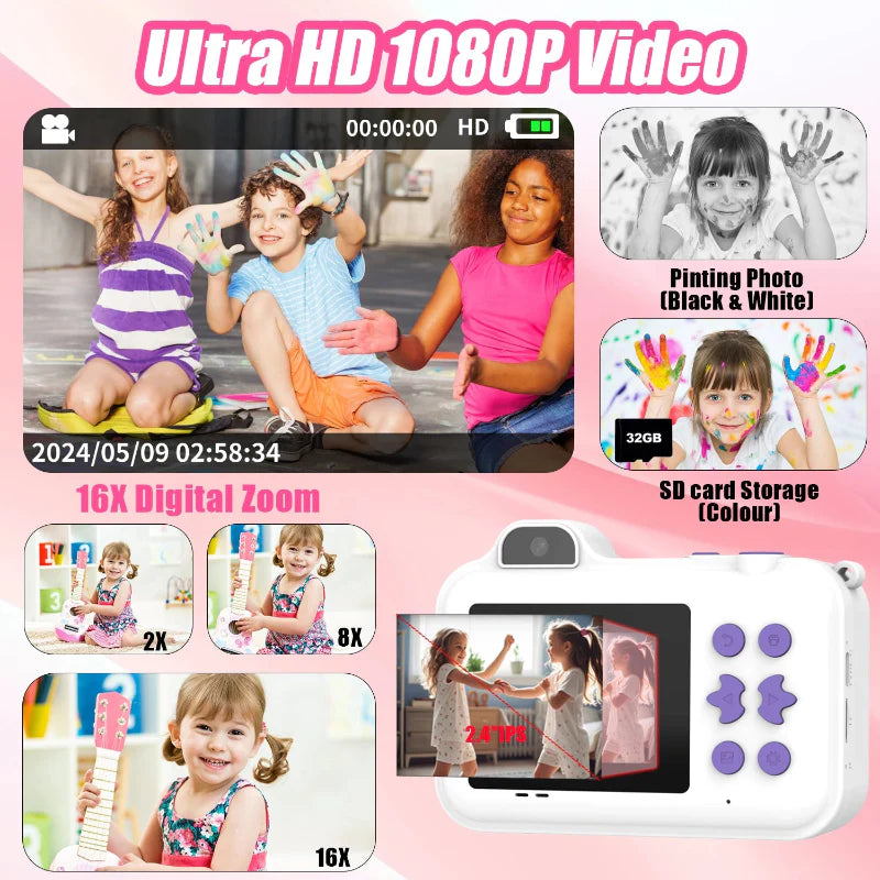 Instant Print Camera – Kreativt & interaktivt – Instant-kamera för barn