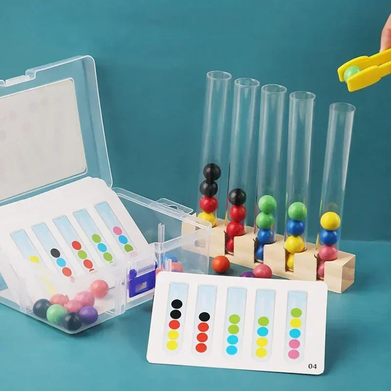 Tube Clip Beads™ - Hjärngympa - Spel för färgläggning och motoriska färdigheter