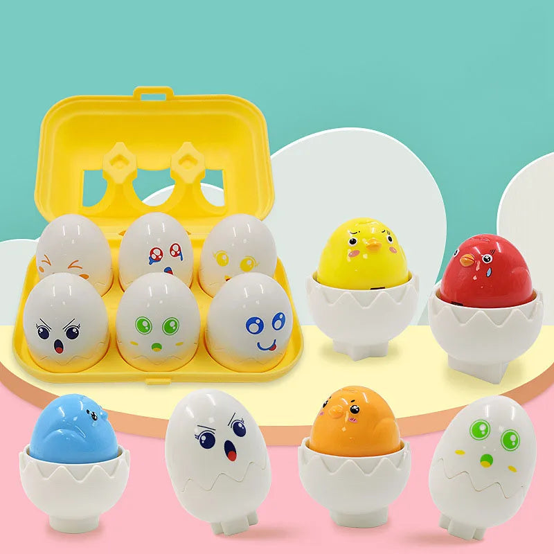 Montessori 3D Eggs Puzzle – Ett roligt påskspel – Äggsorteringsspel