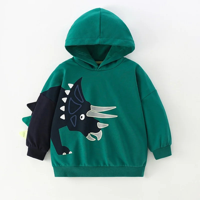 DinoStyle – Varm och andningsbar – Hoodie med Triceratops-tryck