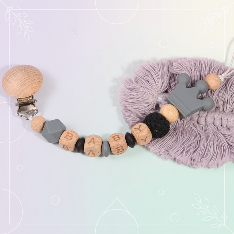 Personalized Pacifier Chain – Säker & stilfull – Personlig nappkedja